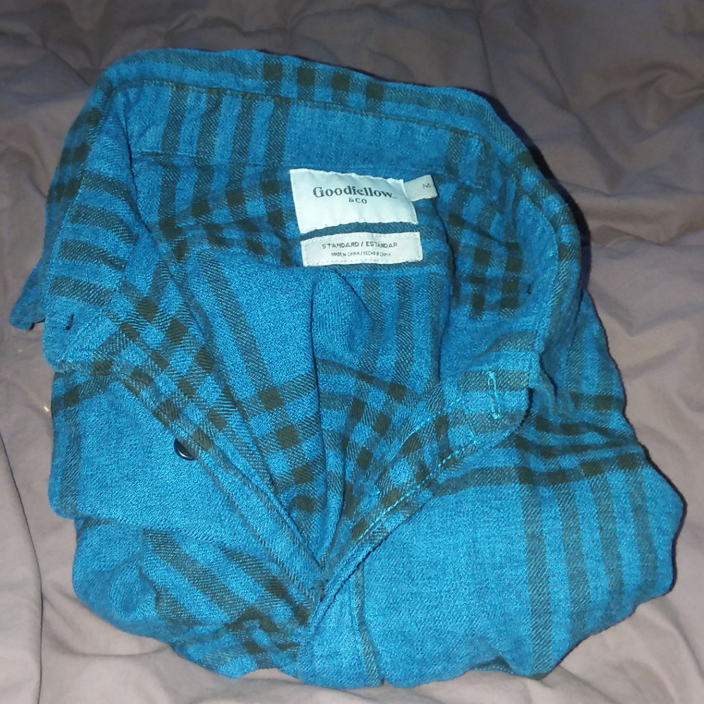 Distressed blue flannel